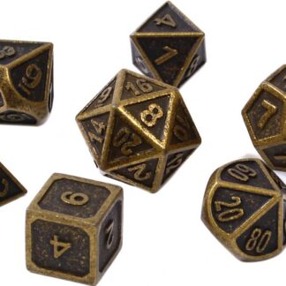 Kości RPG - Metal - Tłoczony antyczny mosiądz