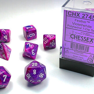 Chessex Festive 7-Die Set - Violet/white