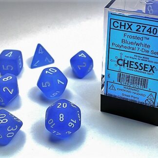 Chessex Frosted 7-Die Set - Blue/white