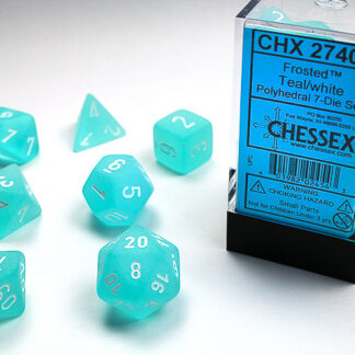 Chessex Frosted 7-Die Set - Teal/white