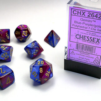 Chessex Gemini 7-Die Set - Blue-Purple/gold