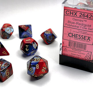 Chessex Gemini 7-Die Set - Blue-Red/gold