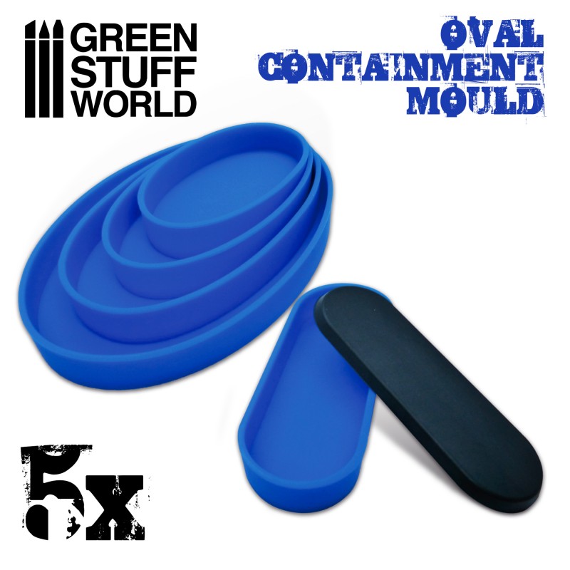 GSW - 5x Containment Moulds for Bases - Oval