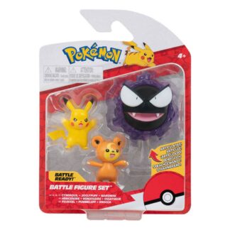 Pokemon Battle Figure 3P Teddiursa Pikachu Gastly