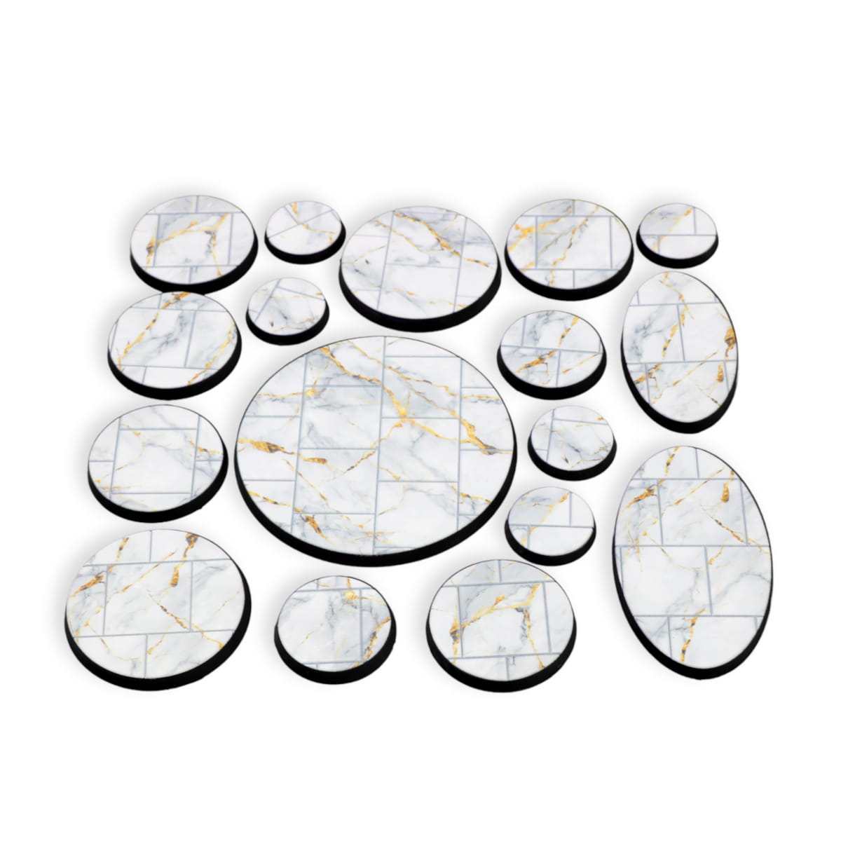 S&S Instabases White Marble 60mm okrągłe